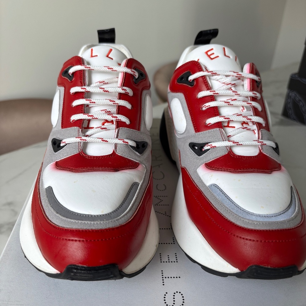 Mens Stella McCartney Eclypse Sneakers Platform Low Top Red